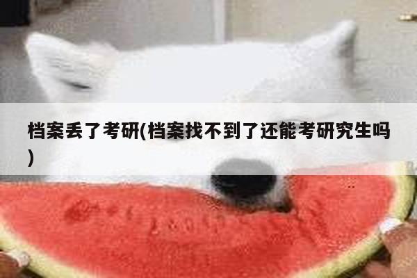 档案丢了考研(档案找不到了还能考研究生吗)