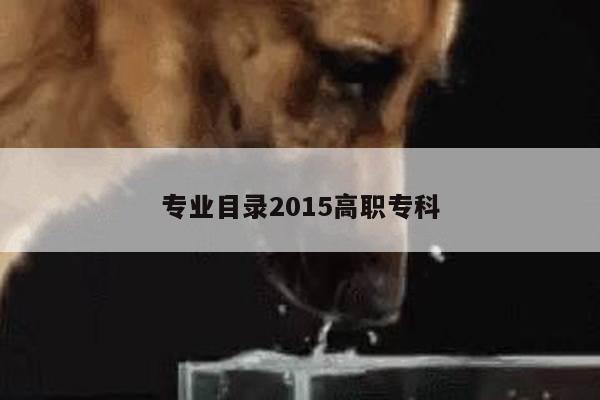专业目录2015高职专科
