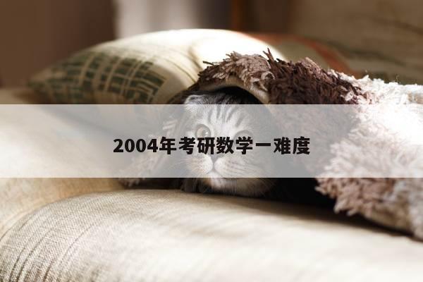 2004年考研数学一难度