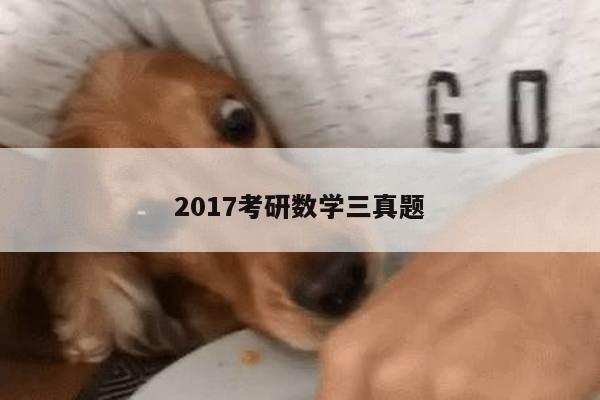 2017考研数学三真题