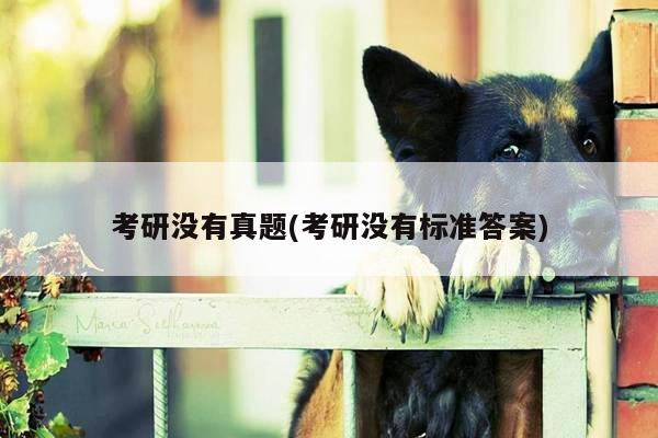 考研没有真题(考研没有标准答案)