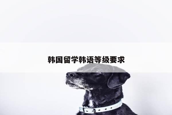 韩国留学韩语等级要求