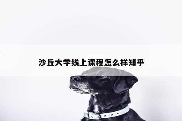 沙丘大学线上课程怎么样知乎