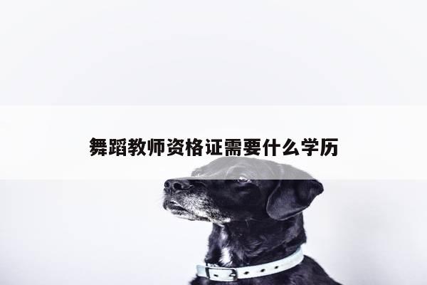 舞蹈教师资格证需要什么学历