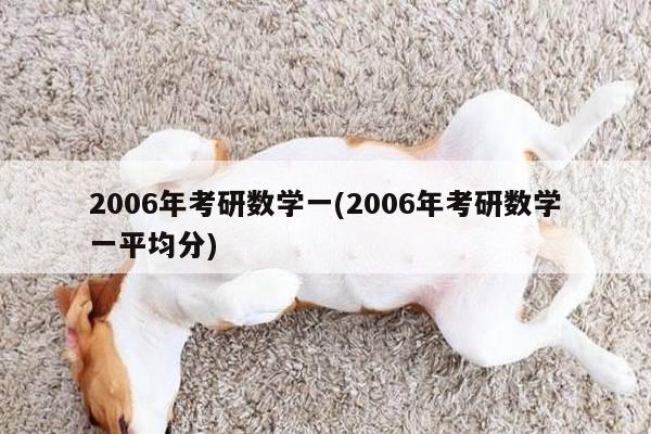 2006年考研数学一(2006年考研数学一平均分)