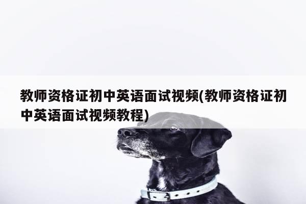 教师资格证初中英语面试视频(教师资格证初中英语面试视频教程)